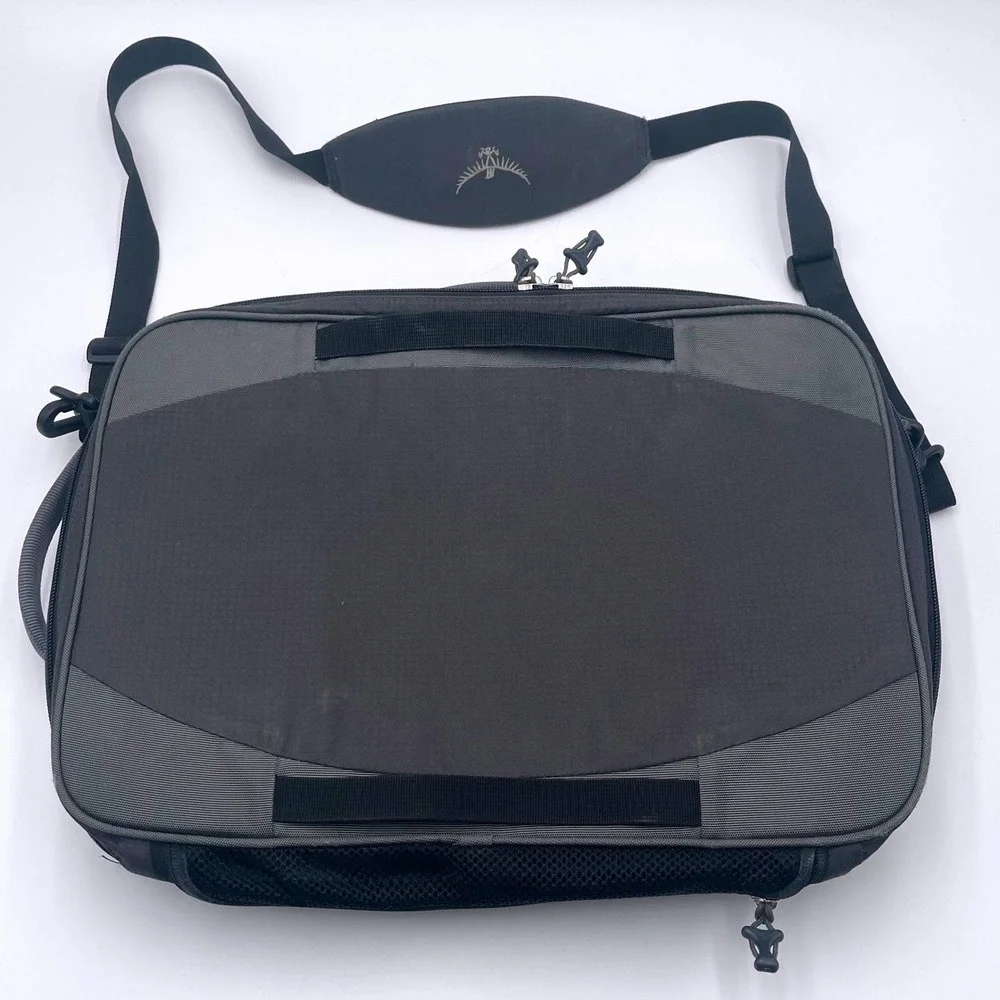 Osprey Glide Messenger Bag Gray Black Laptop Shoulder Bag‎ Travel Commuter 16x12